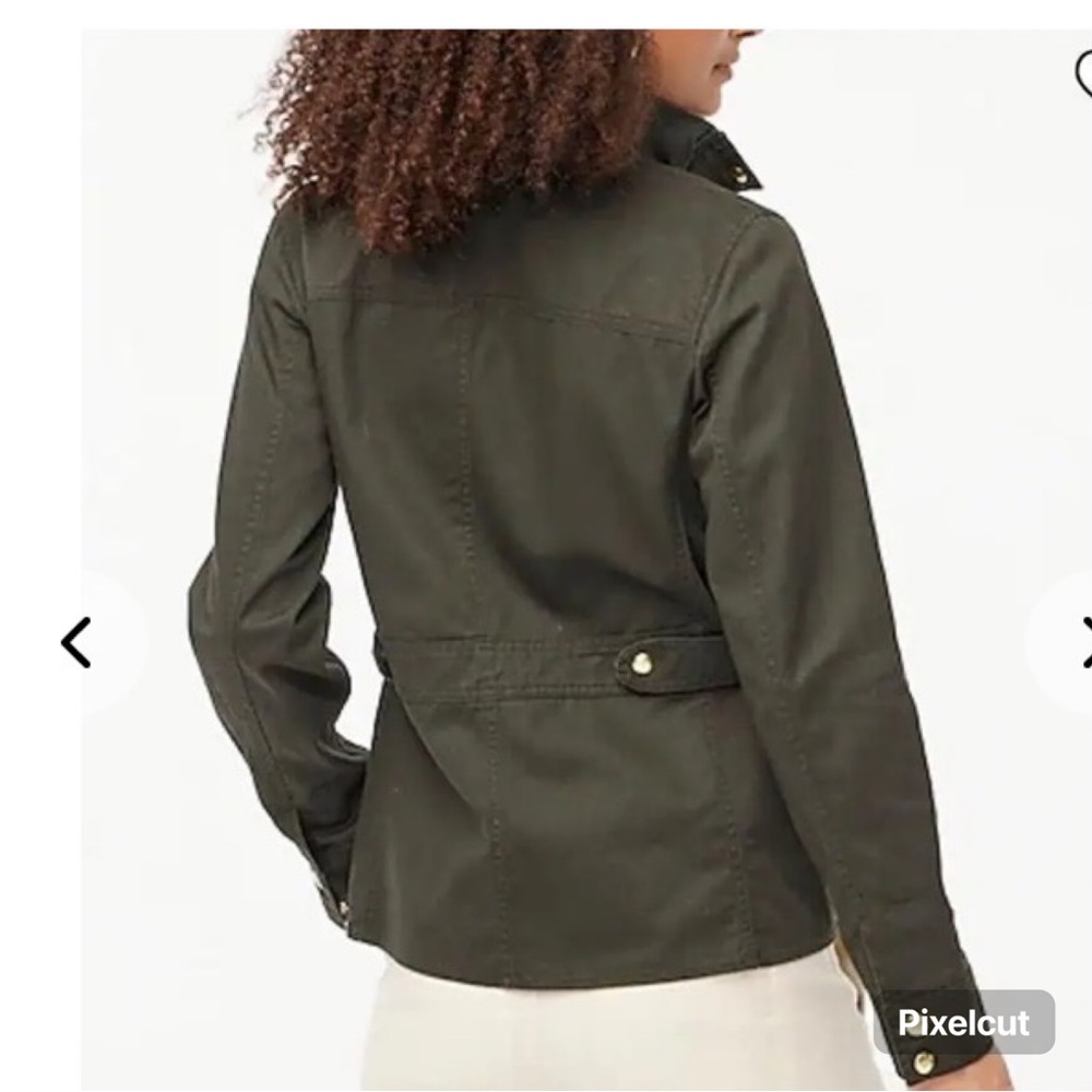 J. Crew Green Twill Field Jacket with Gold buttons - Picture 3 of 15